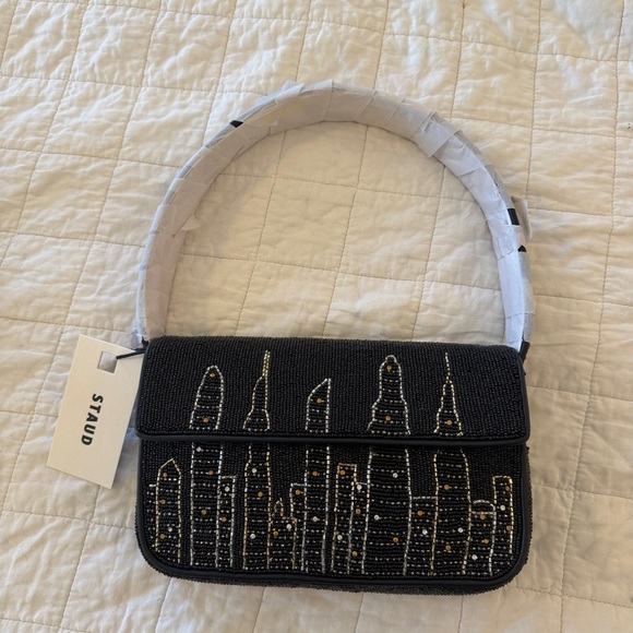 STAUD Handbags - Staud Tommy Bag Beaded NYC Skyline NEW